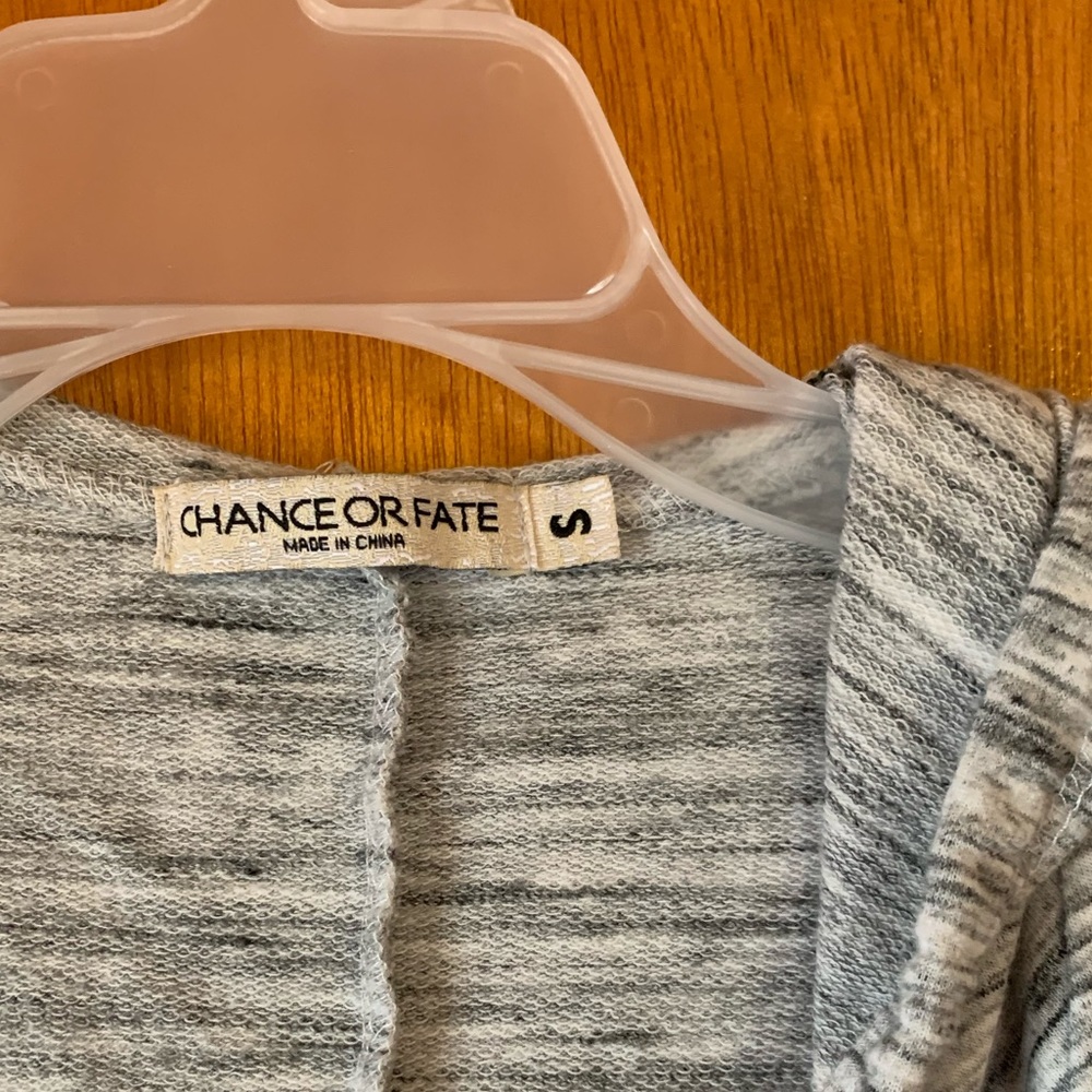 Gray 3/4 Hooded Sweater - Picture 3 of 3